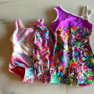 Girls’ Gymnastics/cheer leotard and biketard bundle